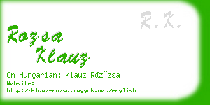 rozsa klauz business card